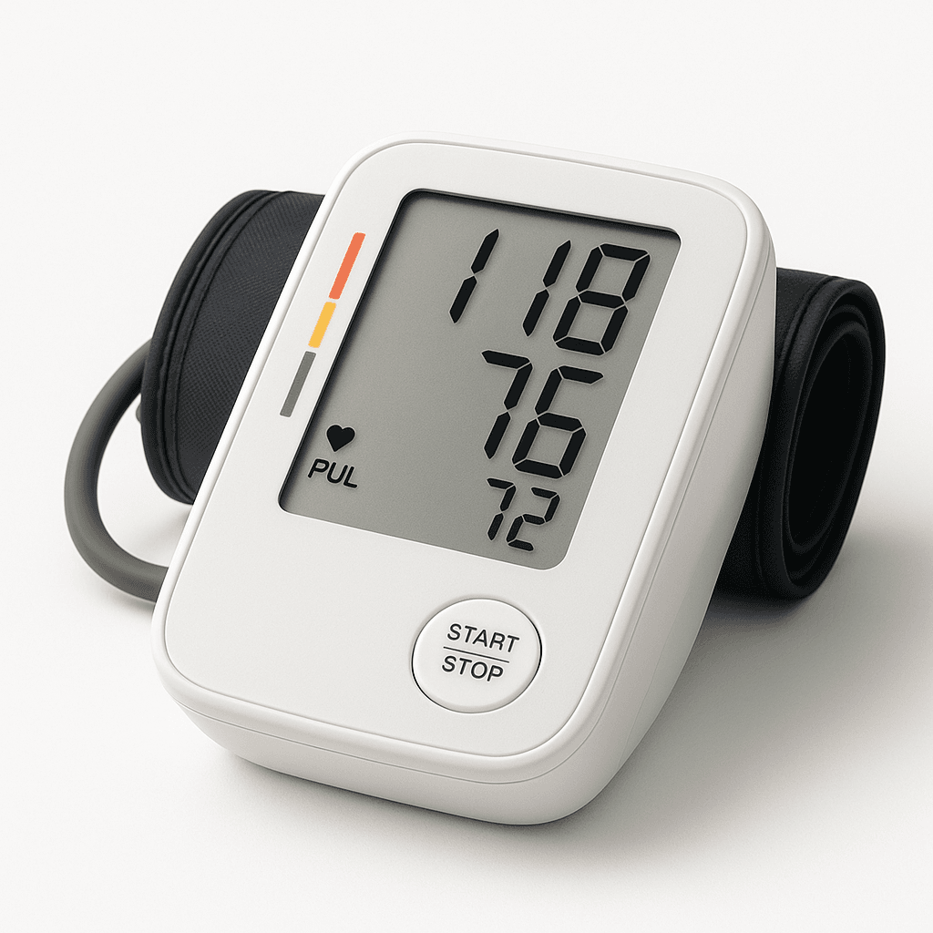 Digital blood pressure monitor (illustrative image)
